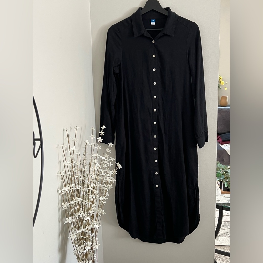 Old Navy Elegant Black Button-Down Dress